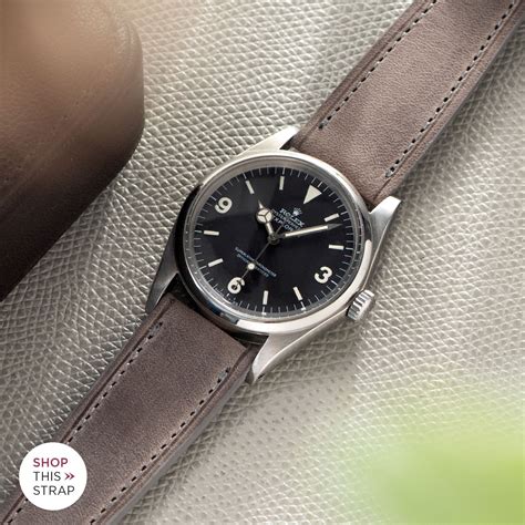 rolex explorer i leather|rolex with a leather band.